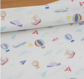 嬰兒玩具直升機熱氣球圖案布料,可愛,兒童,縫紉,被子,韓國製造,Half Yard